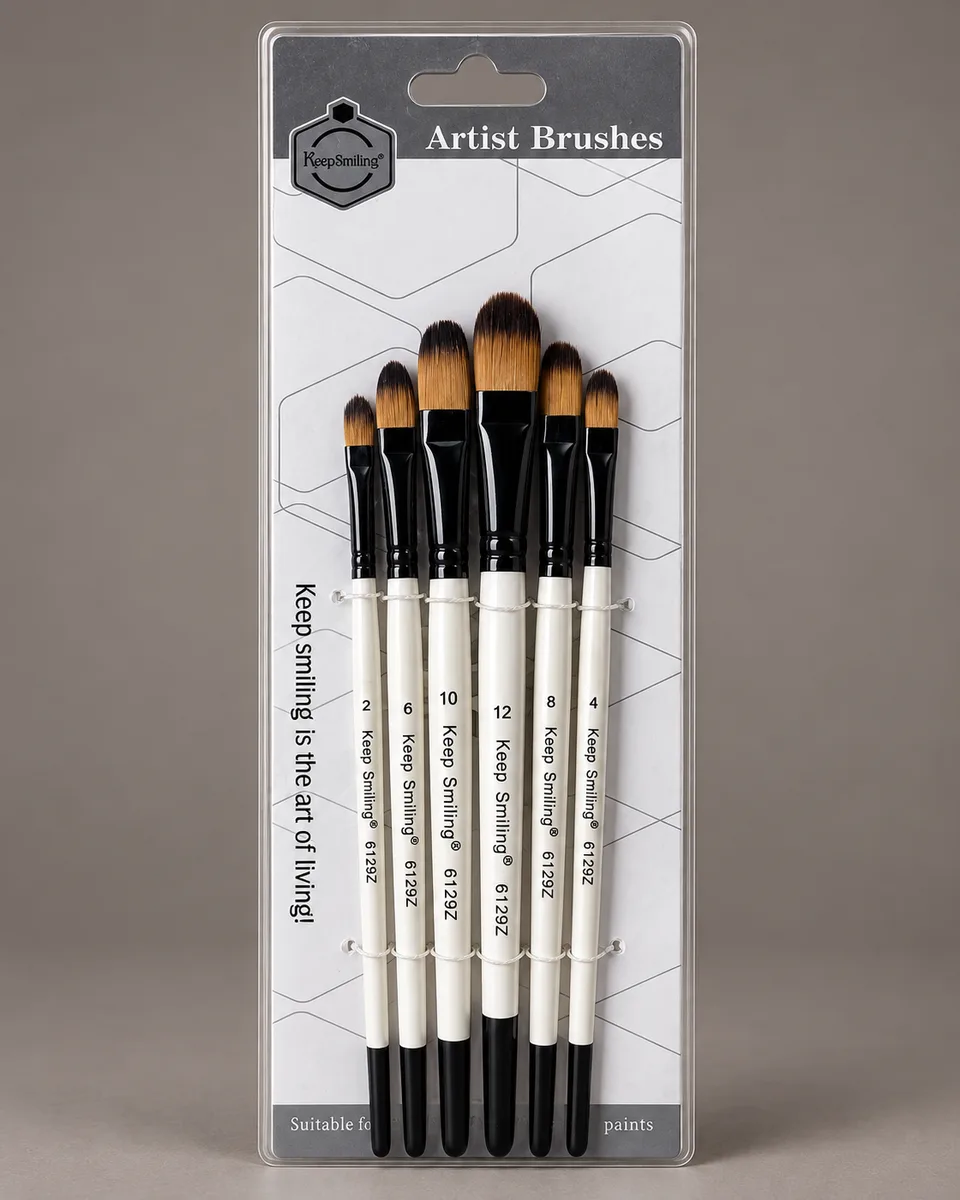 Keep smiling filbert brush - 6pcs