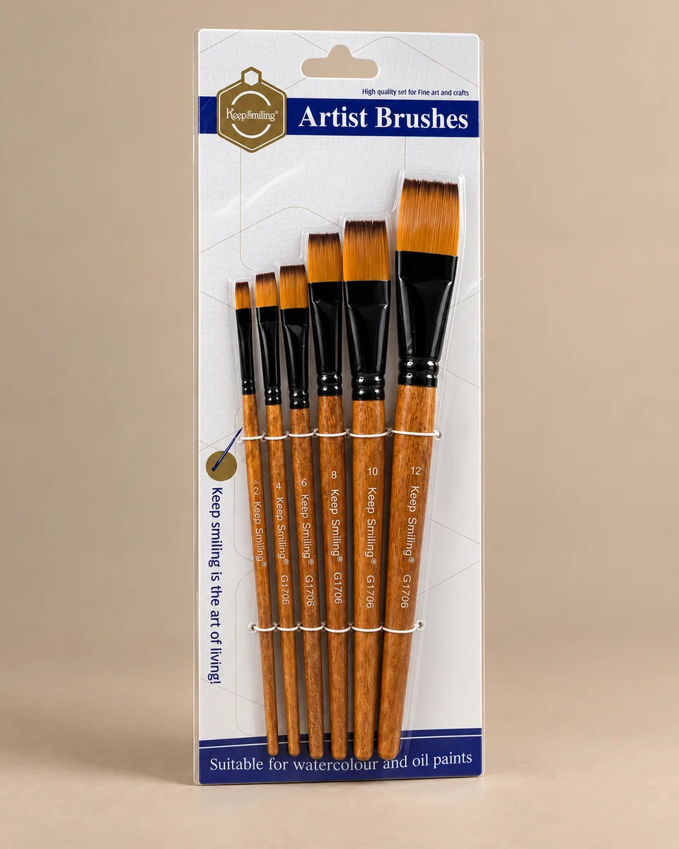 Keep smiling flat brush set - 6pcs