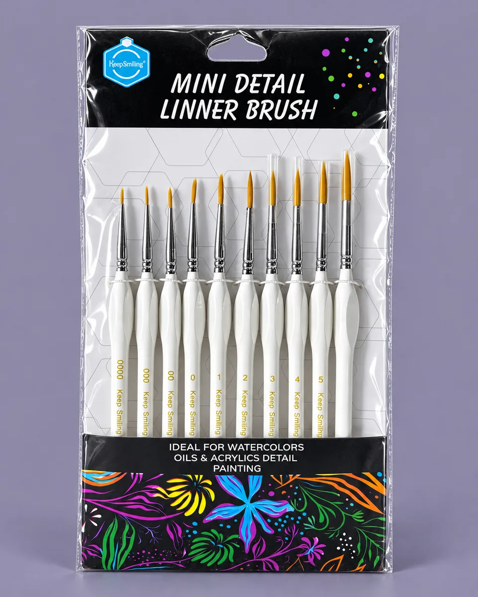 Keep smiling mini detail brush liner White - 10pcs